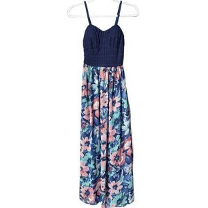 Lily Rose Maxi Dress w/Knit Top & Lined Floral Chiffon Skirt (Size: XS)